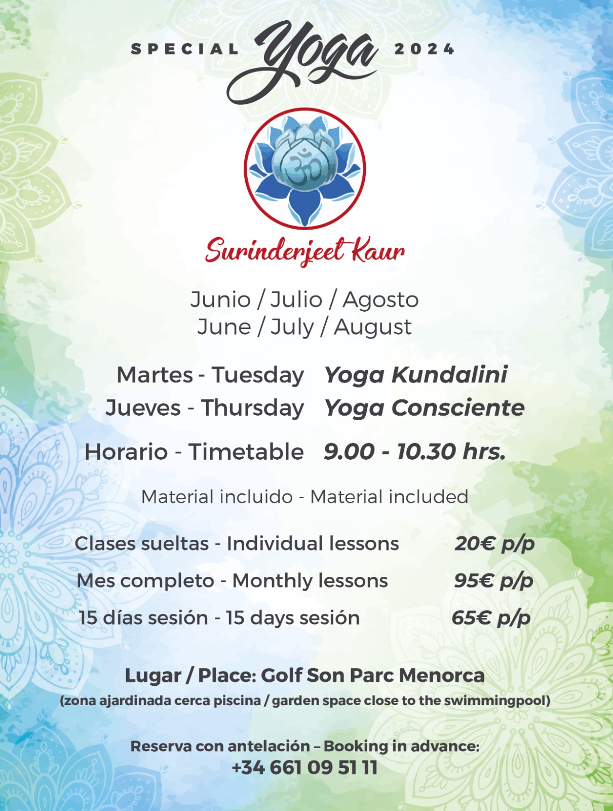 Yoga Verano - Alaior - Menorca